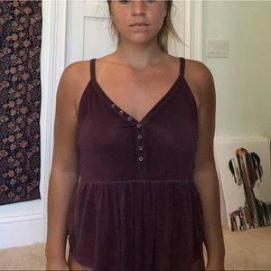 Soft and Sexy AE Maroon Babydoll Tank